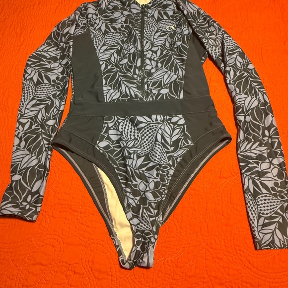 OP Long Sleeve Floral Bodysuit - blue Large - Picture 5 of 5